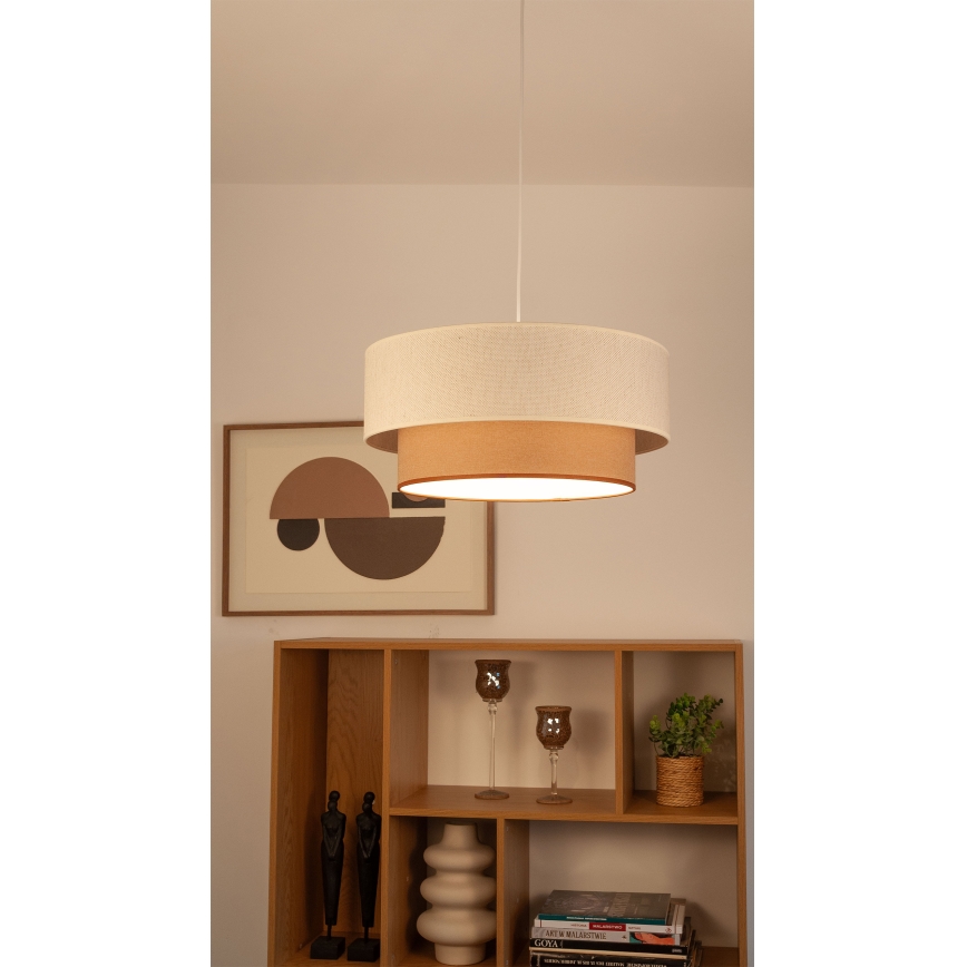 Suspension sur câble NATIA 1xE27/60W/230V blanc/marron