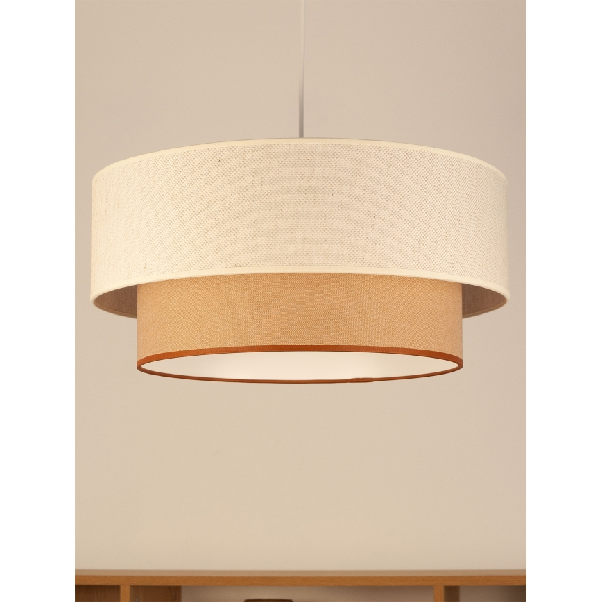 Suspension sur câble NATIA 1xE27/60W/230V blanc/marron