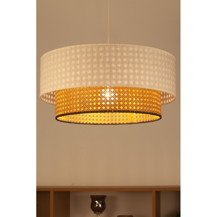 Suspension sur câble NATIA 1xE27/60W/230V Ø 45 cm blanc/marron