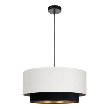 Suspension sur câble NATIA 1xE27/60W/230V Ø 45 cm blanc/noir