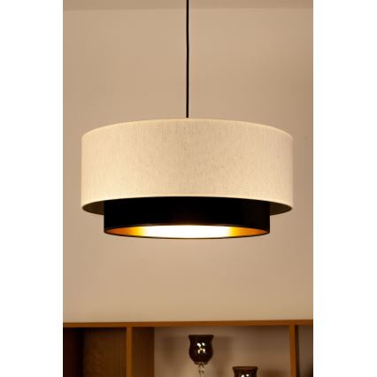 Suspension sur câble NATIA 1xE27/60W/230V Ø 45 cm blanc/noir