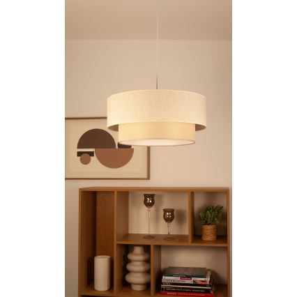 Suspension sur câble NATIA 1xE27/60W/230V Ø 45 cm crème