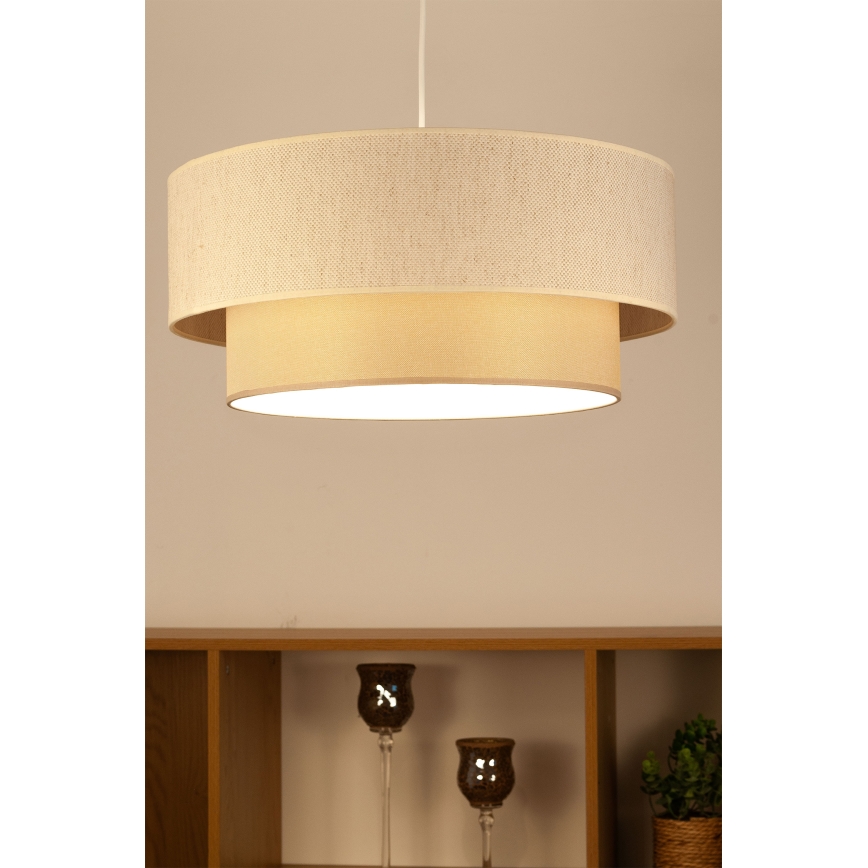 Suspension sur câble NATIA 1xE27/60W/230V Ø 45 cm crème