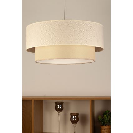 Suspension sur câble NATIA 1xE27/60W/230V Ø 45 cm crème