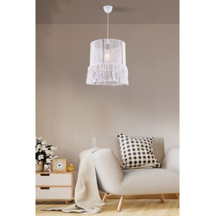 Suspension sur câble NESS MACRAME 1xE27/40W/230V blanche