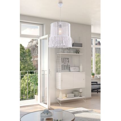 Suspension sur câble NESS MACRAME 1xE27/40W/230V blanche