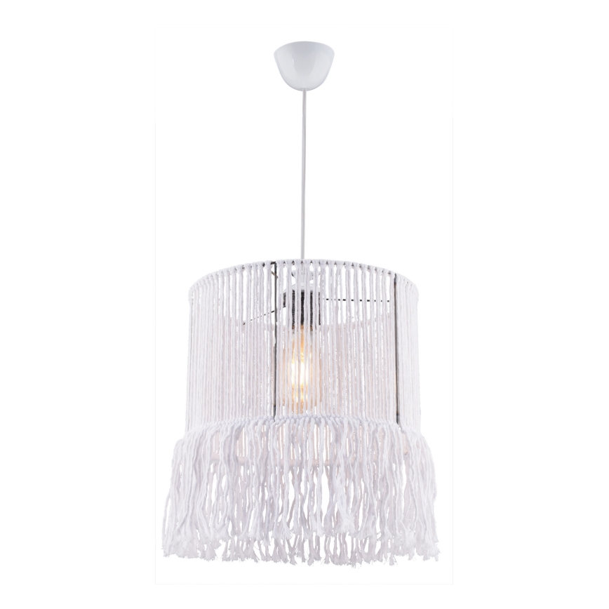 Suspension sur câble NESS MACRAME 1xE27/40W/230V blanche