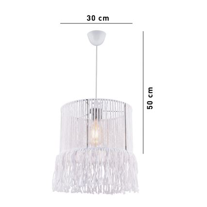 Suspension sur câble NESS MACRAME 1xE27/40W/230V blanche