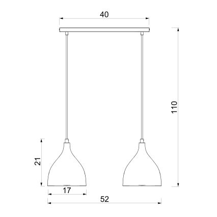 Suspension sur câble NOAK CLASSIC 2xE27/15W/230V bordeaux