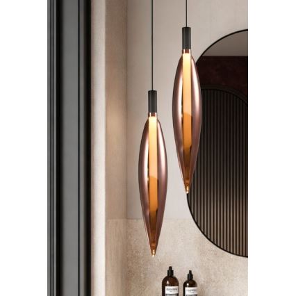 Suspension sur câble NORDIC 1xG9/5W/230V noir/cuivre