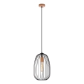 Suspension sur câble OVELLA 1xE27/15W/230V Ø 25 cm noir/pin