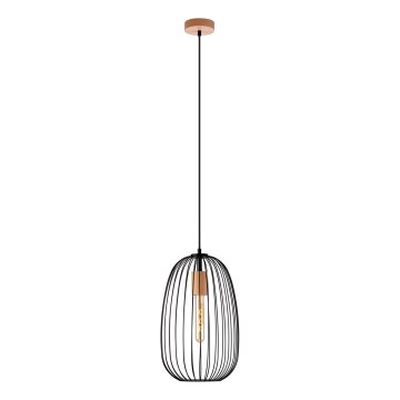 Suspension sur câble OVELLA 1xE27/15W/230V Ø 25 cm noir/pin