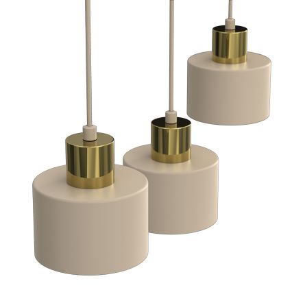Suspension sur câble PARKLA 3xE27/15W/230V beige/doré