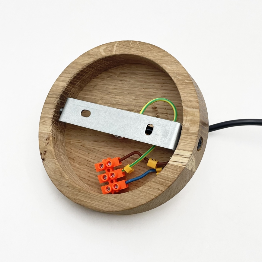 Suspension sur câble PIA 1xE27/60W/230V Ø 30 cm chêne