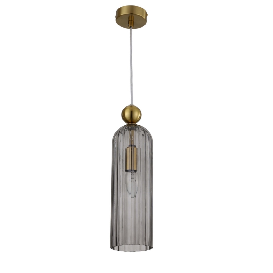 Suspension sur câble PIEGA 1xE14/40W/230V laiton/noir fumé