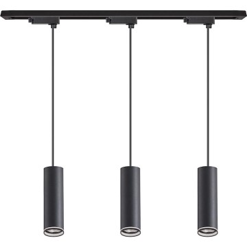 Suspension sur câble pour système sur rail PIPE 3xGU10/10W/230V, noir