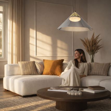 Suspension sur câble PRESTO 1xGX53/10W/230V Ø 50 cm doré/gris fumé