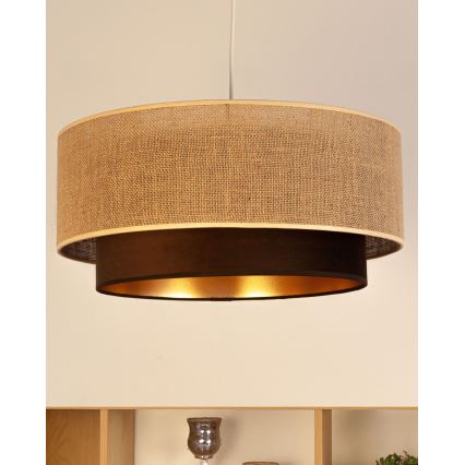 Suspension sur câble SARTA 1xE27/60W/230V Ø 45 cm marron/jute