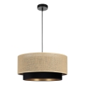 Suspension sur câble SARTA 1xE27/60W/230V Ø 45 cm noir/jute