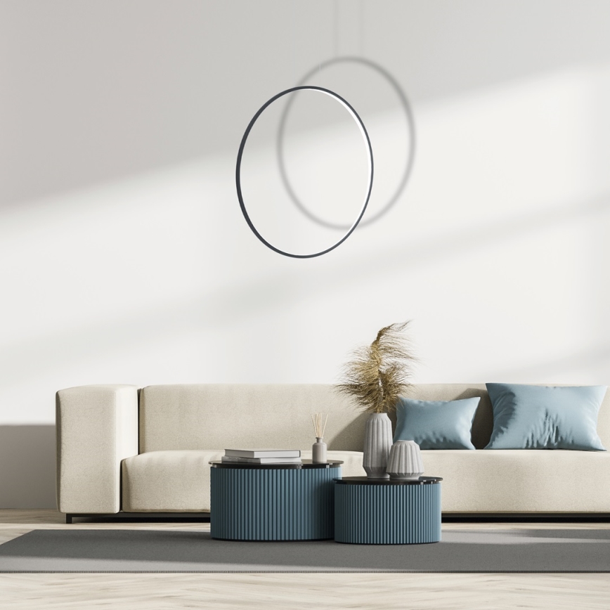 Suspension sur câble SATURNO LED 46 W/230 V Ø 80 cm IP44, noire