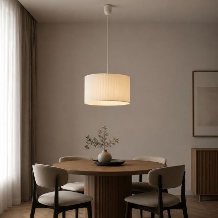 Suspension sur câble SIRJA PLISADO 1xE27/15W/230V Ø 35 cm crème