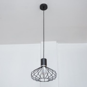 Suspension sur câble SOLANO 1xE27/15W/230V noir/chrome poli