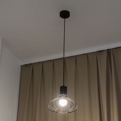 Suspension sur câble SOLANO 1xE27/15W/230V noir/chrome poli
