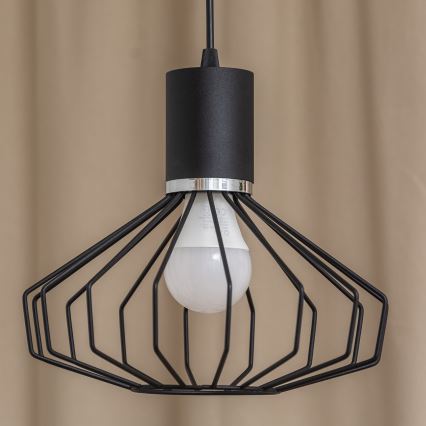 Suspension sur câble SOLANO 1xE27/15W/230V noir/chrome poli