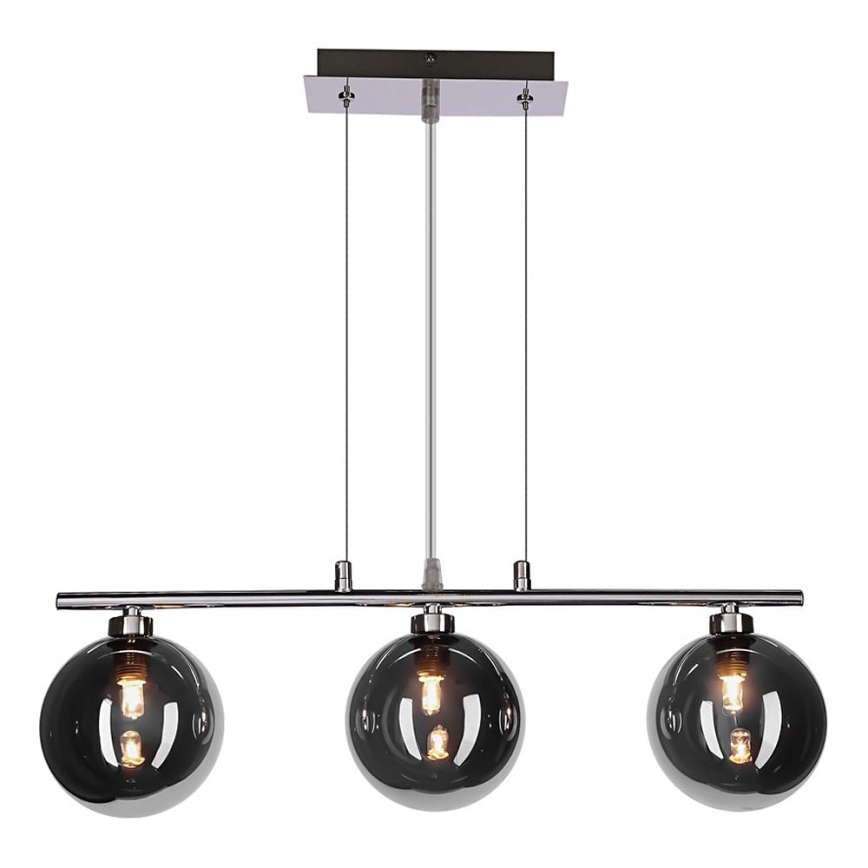 Suspension sur câble SOMUL 3xG9/20W/230V noir fumé