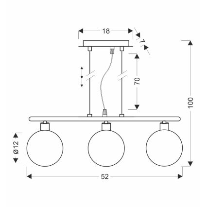 Suspension sur câble SOMUL 3xG9/20W/230V noir fumé