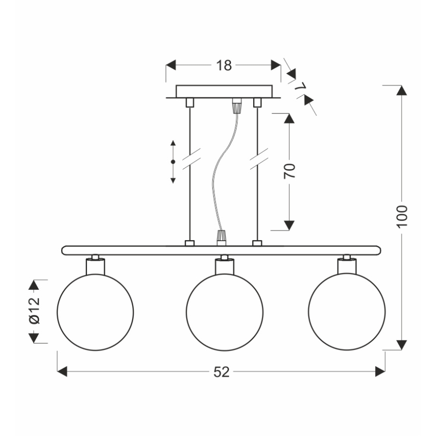 Suspension sur câble SOMUL 3xG9/20W/230V noir fumé