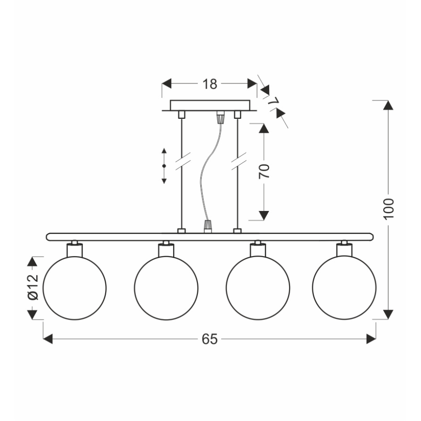 Suspension sur câble SOMUL 4xG9/20W/230V noire fumée