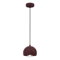 Suspension sur câble SOOL 1xE27/15W/230V Ø 15 cm bordeaux