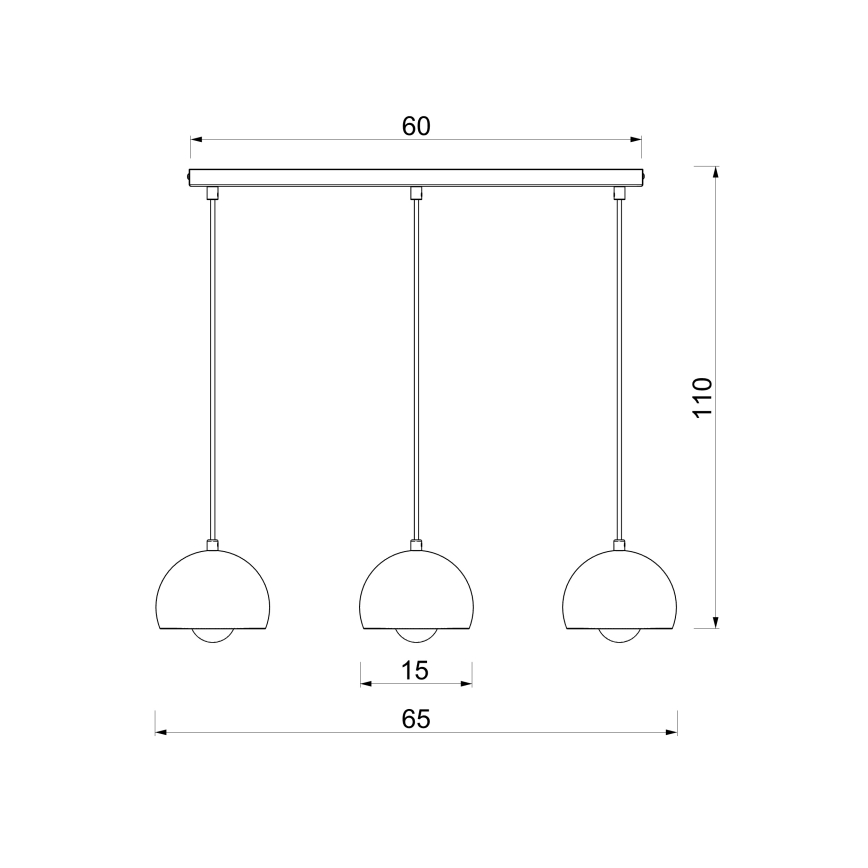 Suspension sur câble SOOL 3xE27/15W/230V crème