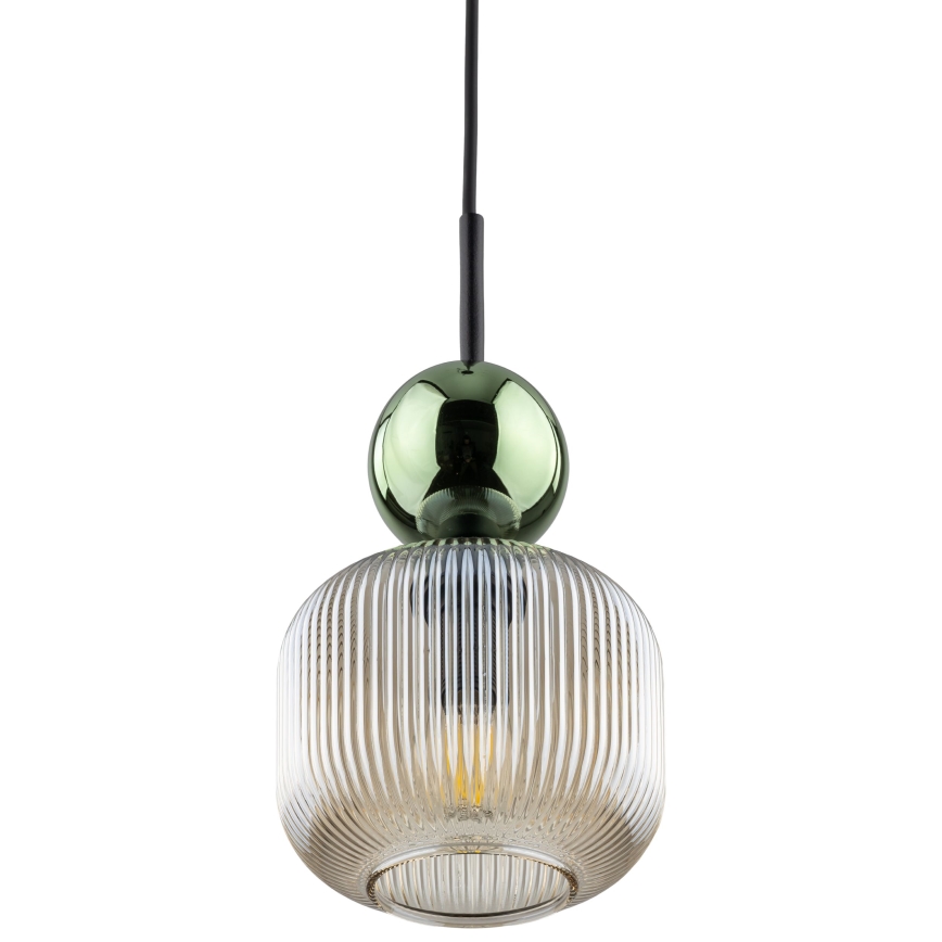 Suspension sur câble SOPHIA 1xE14/10W/230V noir/vert/beige fumé