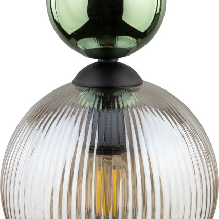 Suspension sur câble SOPHIA 1xE14/10W/230V noir/vert/beige fumé