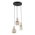 Suspension sur câble SOPHIA 3xE14/10W/230V noire/beige fumé
