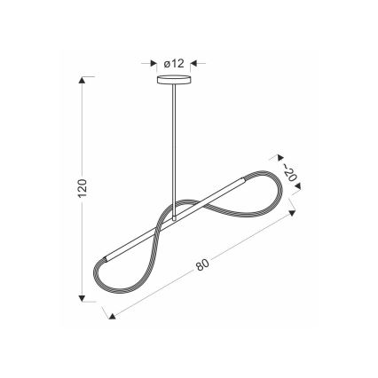 Suspension sur câble SUPREME LED/18W/230V 80 cm dorée