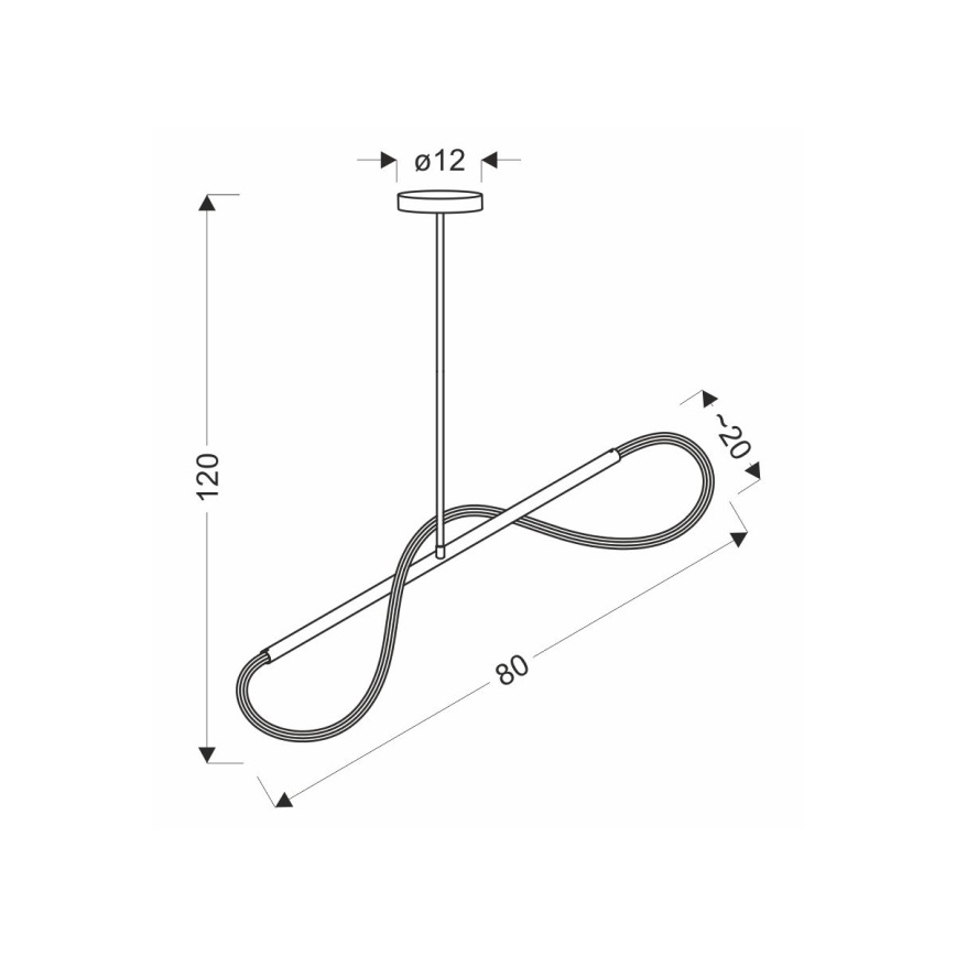 Suspension sur câble SUPREME LED/18W/230V 80 cm dorée