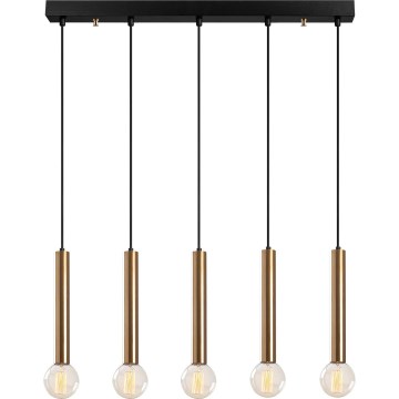 Suspension sur câble TEMPO 5xE27/40W/230V dorée