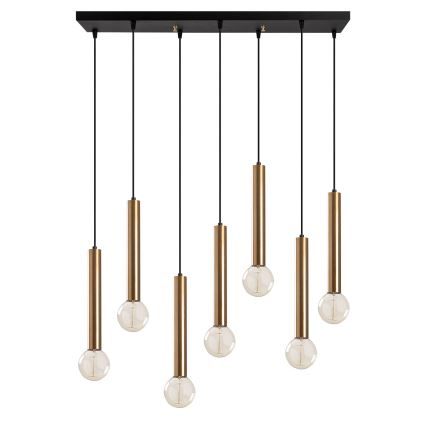 Suspension sur câble TEMPO 7xE27/40W/230V dorée