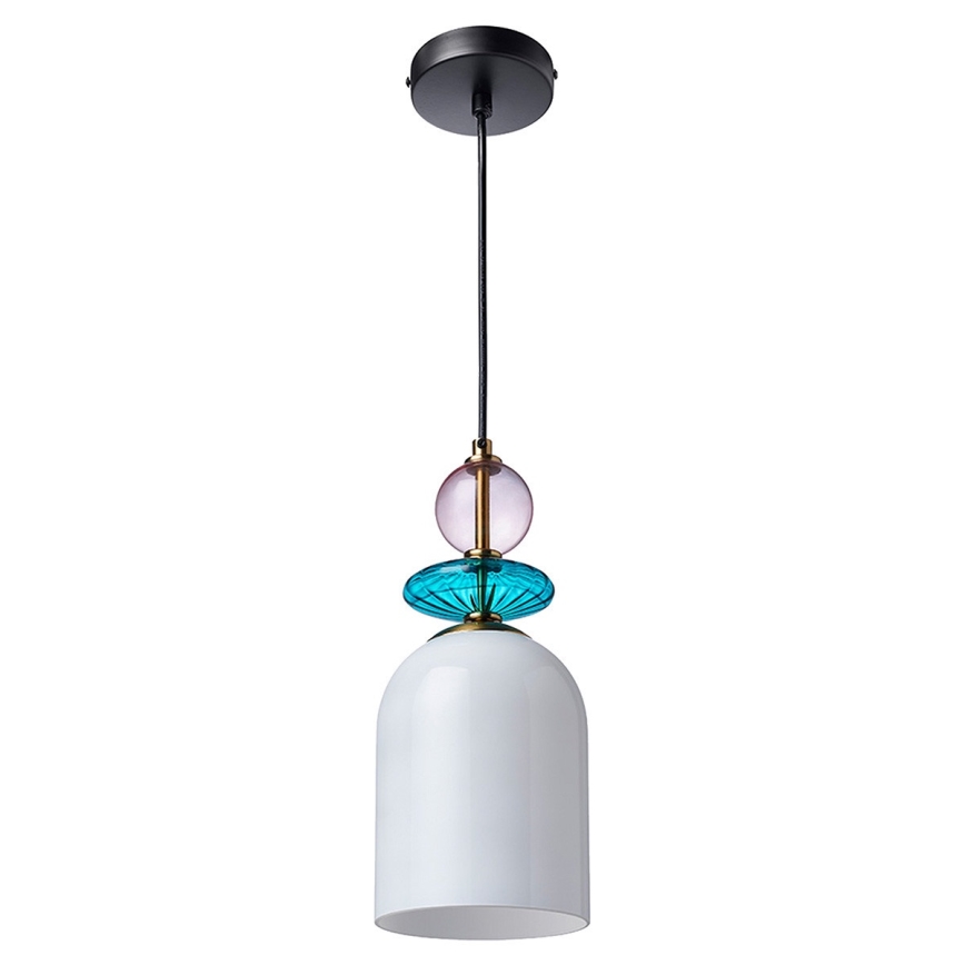 Suspension sur câble TROPEA 1xE27/15W/230V noir/violet fumé/bleu/blanc
