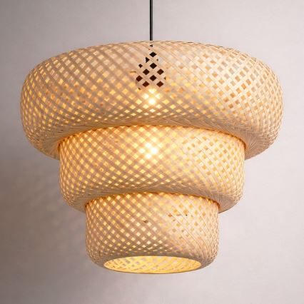 Suspension sur câble TULUM 1xE27/15W/230V en bambou