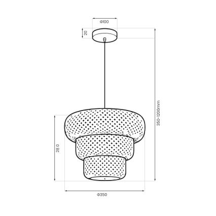 Suspension sur câble TULUM 1xE27/15W/230V en bambou