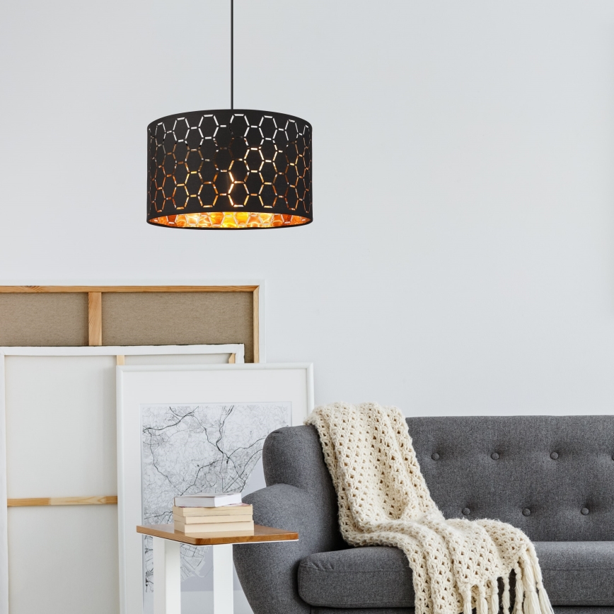 Suspension sur câble ULLE 1xE27/15W/230V noire