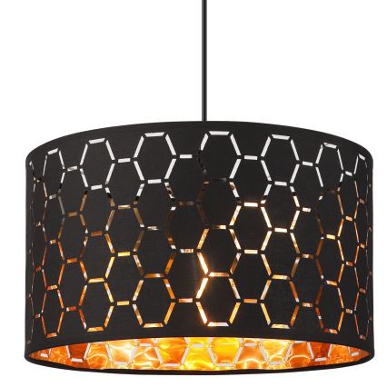 Suspension sur câble ULLE 1xE27/15W/230V noire