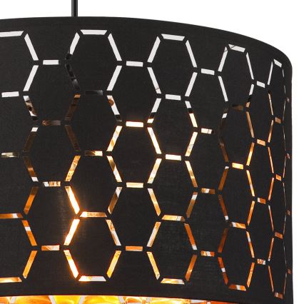 Suspension sur câble ULLE 1xE27/15W/230V noire