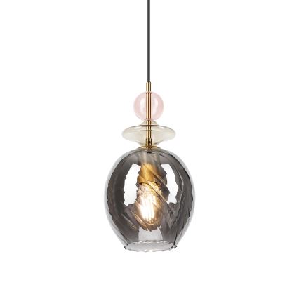 Suspension sur câble VELLO 1xE27/15W/230V noir/rose poudré/beige/noir