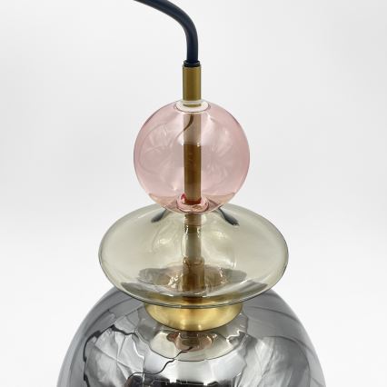 Suspension sur câble VELLO 1xE27/15W/230V noir/rose poudré/beige/noir