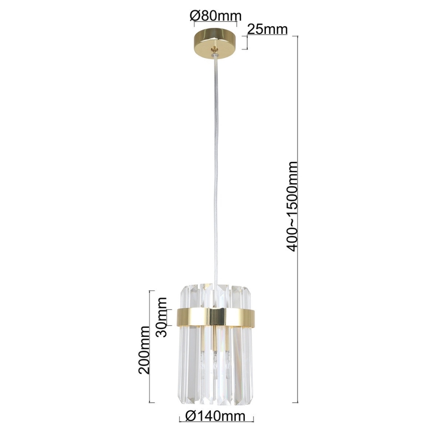 Suspension sur câble VETRO 1xE14/10W/230V dorée